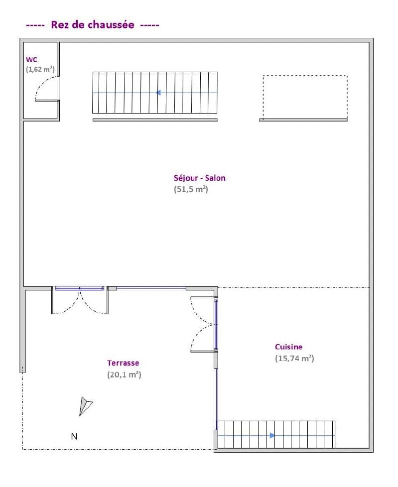 Plan — Paris XIᵉ Arrt - Saint-Maur - Loft en duplex avec terrasse —