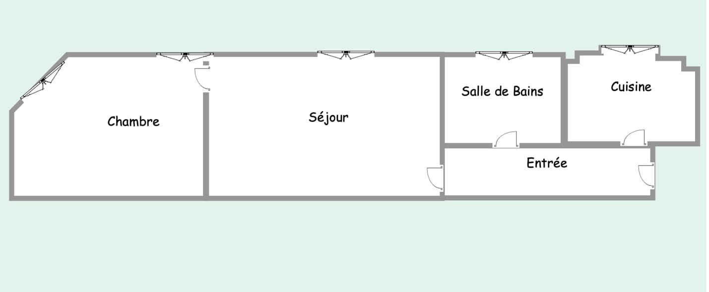 Plan — Paris XIIᵉ Arrt - Bld de Reuilly - Deux pièces de charme — Immeuble Art Déco