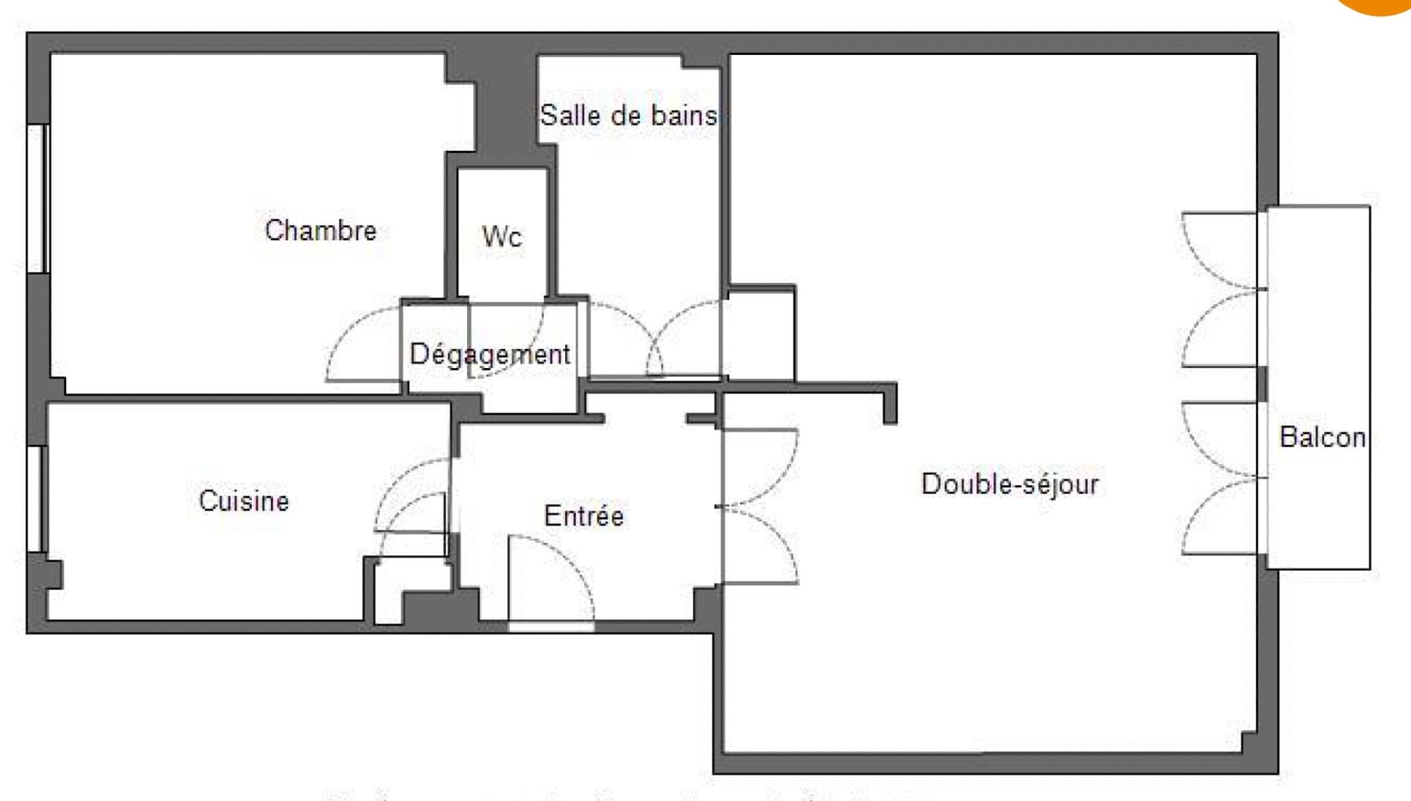 Plan — Paris XVᵉ Arrt - Motte-Piquet - Appartement traversant avec balcon