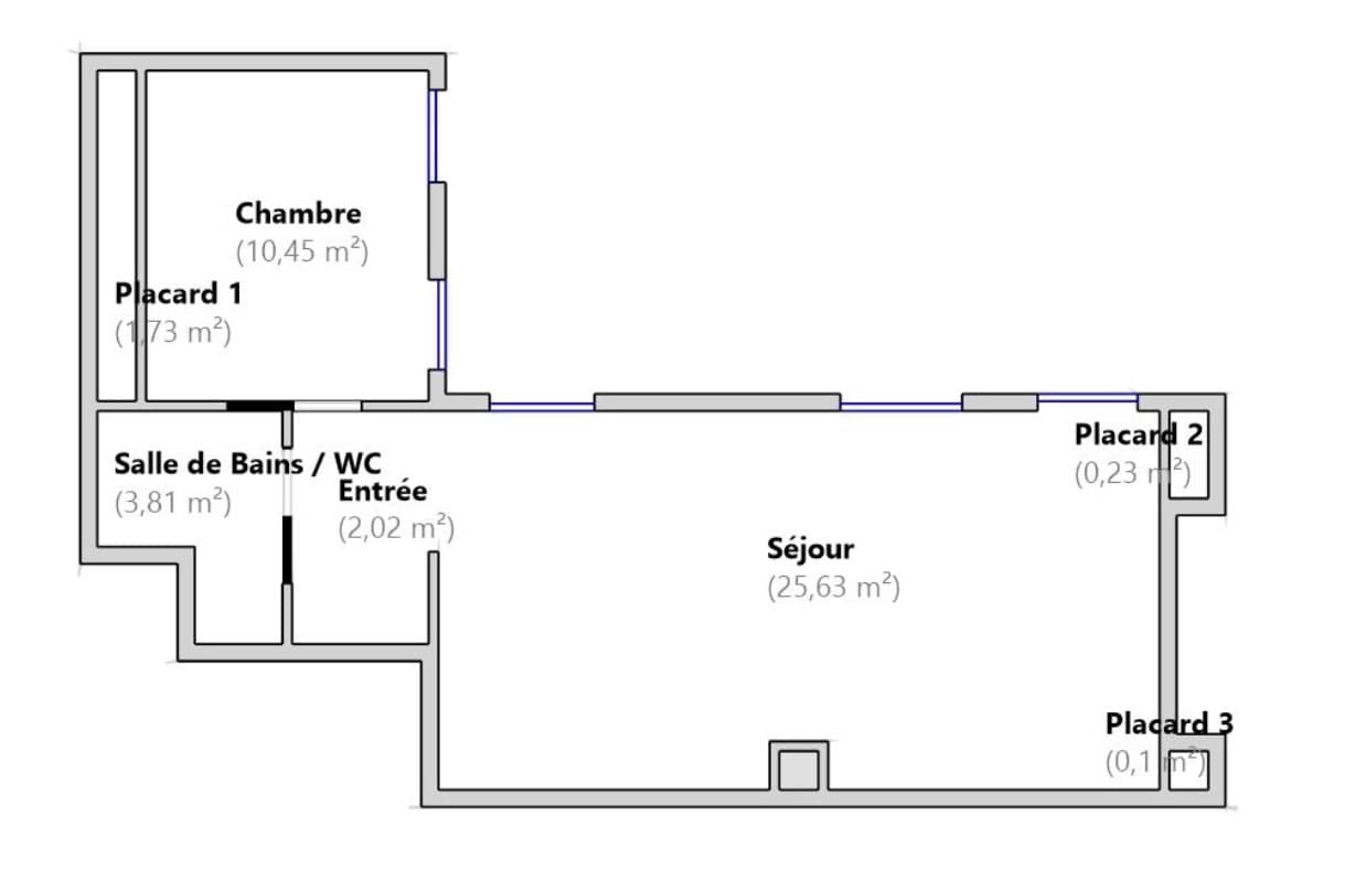 Plan — Paris VIIᵉ Arrt - Deux pièces de charme — Rue de Verneuil